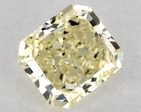 This radiant cut 1.22 carat Fancy Light Yellow color VS2 clarity has a diamond grading report from GIA