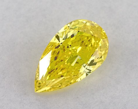 Lab-Created 0.41 Carat Yellow VS1  pear diamond