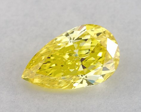 Lab-Created 0.40 Carat Yellow VVS1  pear diamond