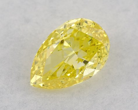 Lab-Created 0.41 Carat Yellow VS1  pear diamond