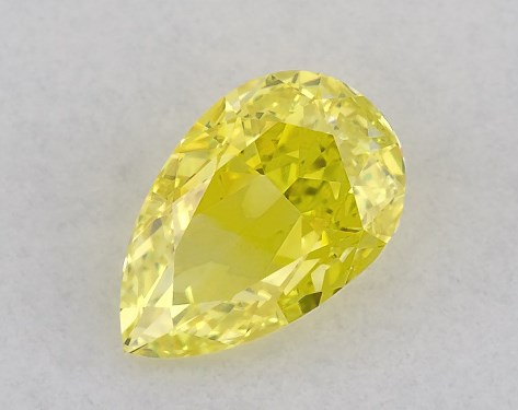 Lab-Created 0.42 Carat Yellow VVS1  pear diamond