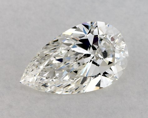 1.27 Carat H-VS2 Pear Shaped Diamond Pavé Halo and Shank Diamond Engagement Ring (Pear Center)