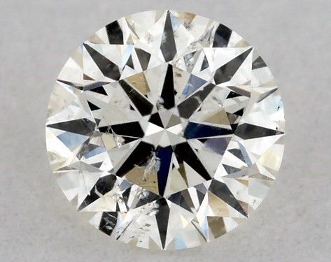 0.57 Carat J-I1 Excellent Cut Round Diamond Petite Diamond Accent Engagement Ring