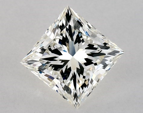 This 2 carat princess diamond H color VVS2 clarity has Very Good proportions and a diamond grading report from IGI