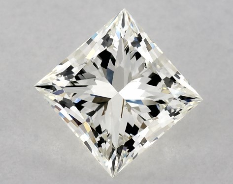 This 1.01 carat princess diamond I color VS2 clarity has Ideal proportions and a diamond grading report from IGI