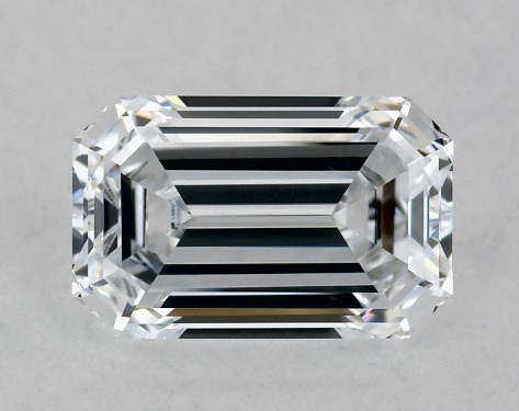 This Lab-Grown diamond 1.09 carat emerald F color VVS2 clarity has Very Good proportions and a diamond grading report from IGI
