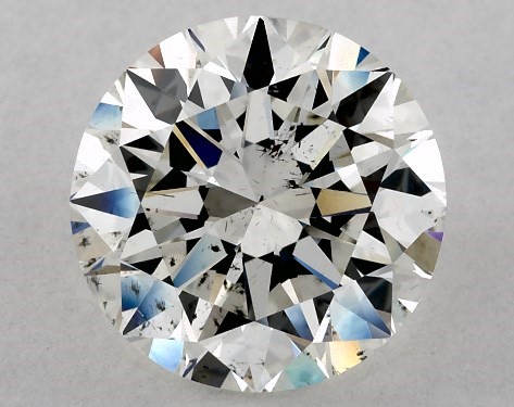 This 3 carat round diamond I color SI1 clarity has Excellent proportions and a diamond grading report from GIA