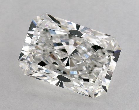 This Lab-Grown diamond 1.77 carat radiant F color VS2 clarity has Ideal proportions and a diamond grading report from IGI