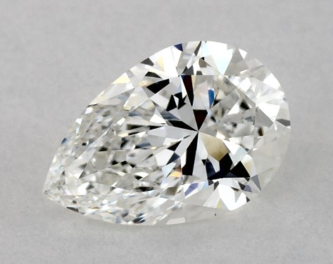 This 0.8 carat pear diamond G color VVS1 clarity has Very Good proportions and a diamond grading report from GIA