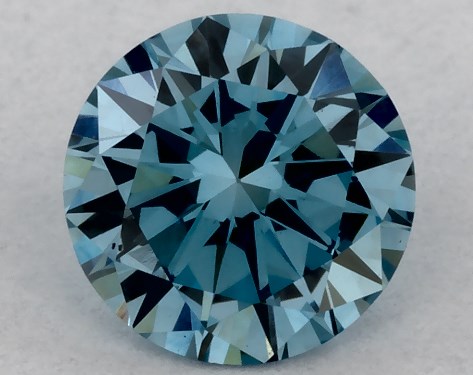 IGI 0.33 Carat Fancy Vivid Blue-VS2 Round Cut Lab-Grown Diamond