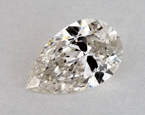 This 1.01 carat pear diamond I color VS1 clarity has Ideal proportions and a diamond grading report from IGI