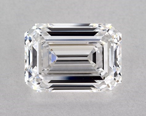 This Lab-Grown diamond 2.51 carat emerald D color VVS2 clarity has Very Good proportions and a diamond grading report from IGI