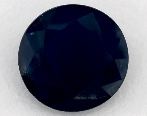 3.44 Carat Round Natural Blue Sapphire