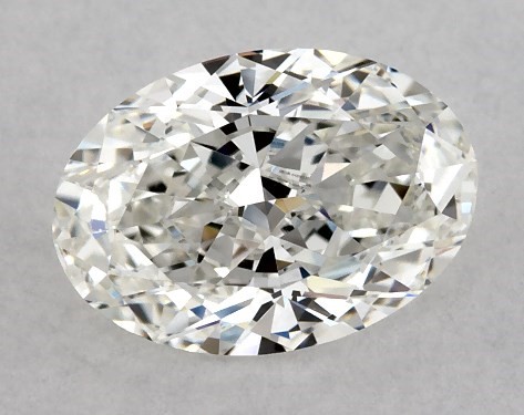 This 0.8 carat oval diamond H color IF clarity has Good proportions and a diamond grading report from GIA