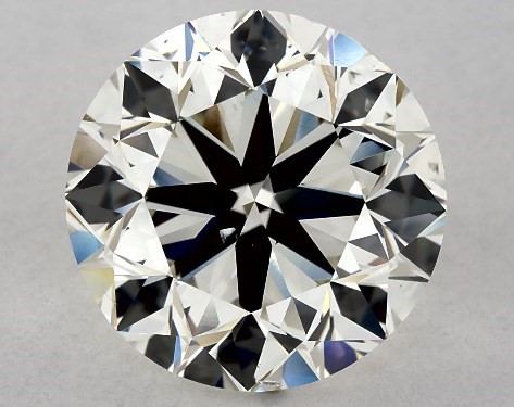 This 3.01 carat round diamond J color SI1 clarity has Very Good proportions and a diamond grading report from IGI