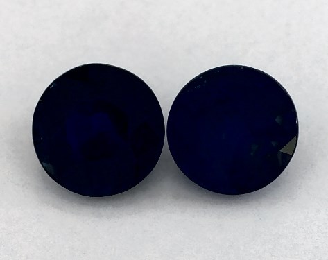  1.06 Carat Blue Sapphire   Round Gemstone Pairs