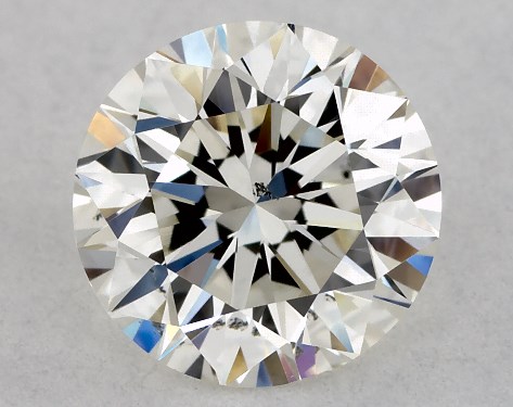 This 0.96 carat round diamond J color SI1 clarity has Very Good proportions and a diamond grading report from GIA