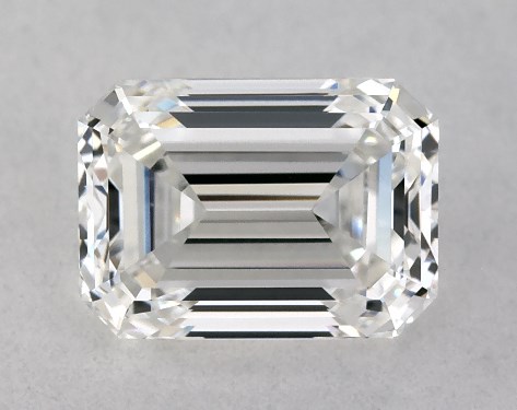 This 0.78 carat emerald diamond F color VVS1 clarity has Very Good proportions and a diamond grading report from GIA
