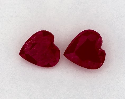  1.31 Carat Ruby   Heart Gemstone Pairs