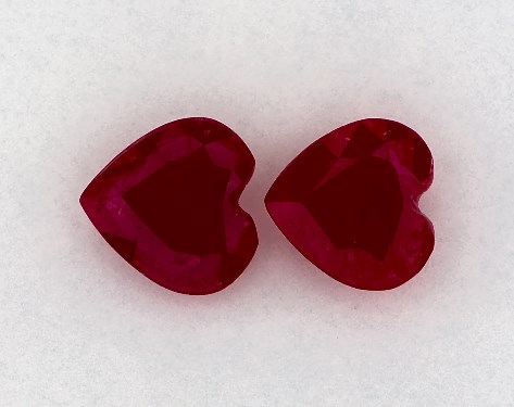  1.21 Carat Ruby   Heart Gemstone Pairs