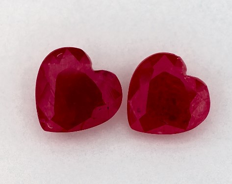  1.44 Carat Ruby   Heart Gemstone Pairs