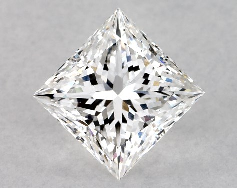This Lab-Grown diamond 2.06 carat princess E color VVS2 clarity has Ideal proportions and a diamond grading report from GIA