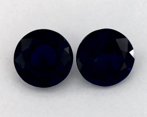  1.08 Carat Blue Sapphire   Round Gemstone Pairs