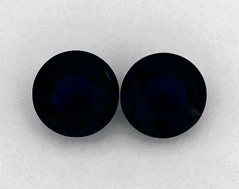  1.71 Carat Blue Sapphire   Round Gemstone Pairs