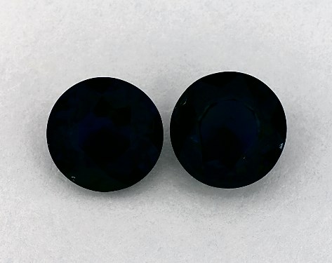  1.64 Carat Blue Sapphire   Round Gemstone Pairs