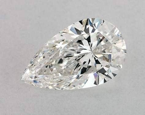 This 2.02 carat pear diamond G color SI1 clarity has Ideal proportions and a diamond grading report from GIA