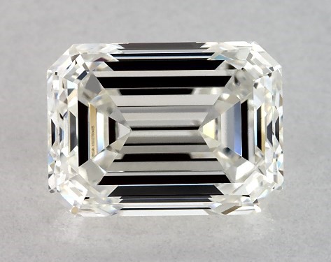 This 1.5 carat emerald diamond J color VVS1 clarity has Very Good proportions and a diamond grading report from GIA