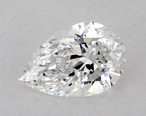 This 1.09 carat pear diamond D color SI2 clarity has Ideal proportions and a diamond grading report from GIA