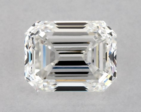 This 0.9 carat emerald diamond F color IF clarity has Good proportions and a diamond grading report from GIA