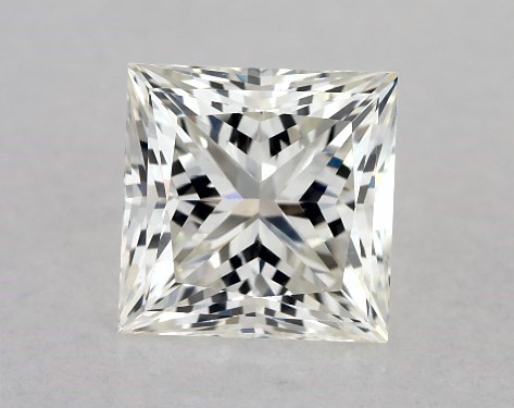 This 0.9 carat princess diamond J color VS1 clarity has Ideal proportions and a diamond grading report from GIA