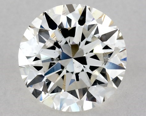 This 0.9 carat round diamond J color SI2 clarity has Very Good proportions and a diamond grading report from GIA