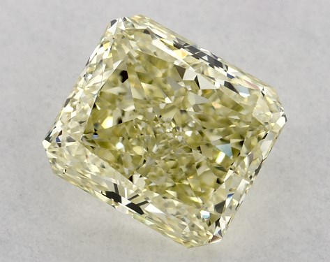 This radiant cut 1.71 carat Fancy Yellow color VVS2 clarity has a diamond grading report from GIA