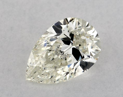 This 0.9 carat pear diamond H color VVS2 clarity has Very Good proportions and a diamond grading report from IGI