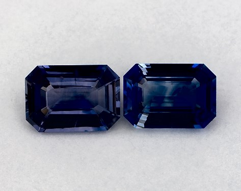  1.80 Carat Blue Sapphire   Emerald Gemstone Pairs