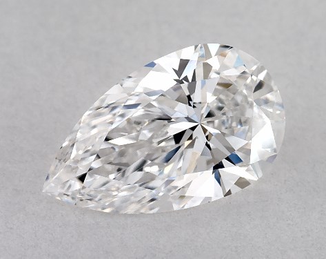 This 0.91 carat pear diamond E color VS1 clarity has Ideal proportions and a diamond grading report from GIA