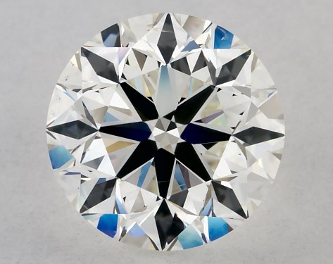 This 2 carat round diamond J color SI2 clarity has Very Good proportions and a diamond grading report from GIA