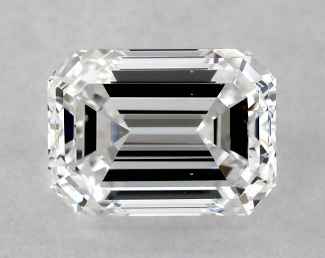 This 0.9 carat emerald diamond D color VS2 clarity has Very Good proportions and a diamond grading report from GIA