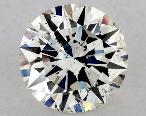 This 1.01 carat round diamond K color I1 clarity has Excellent proportions and a diamond grading report from GIA