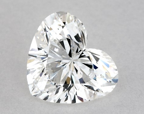 This 0.9 carat heart diamond E color VS2 clarity has Very Good proportions and a diamond grading report from GIA