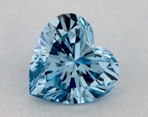 IGI 0.47 Carat Fancy Vivid Blue-SI1 Heart Shaped Lab-Grown Diamond