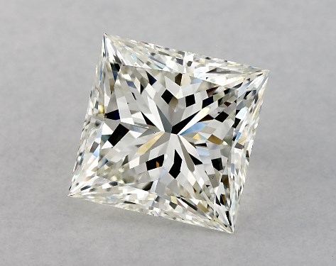 This 2.51 carat princess diamond J color VS2 clarity has Ideal proportions and a diamond grading report from GIA
