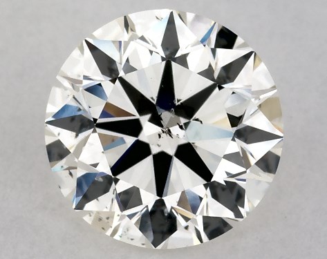 This 1.27 carat round diamond K color SI2 clarity has Excellent proportions and a diamond grading report from GIA