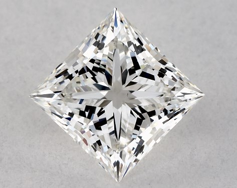 This 0.9 carat princess diamond G color VS1 clarity has Ideal proportions and a diamond grading report from GIA