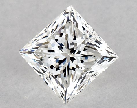 This 0.9 carat princess diamond F color VS1 clarity has Good proportions and a diamond grading report from GIA