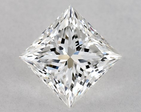 This 0.75 carat princess diamond F color VVS1 clarity has Ideal proportions and a diamond grading report from GIA