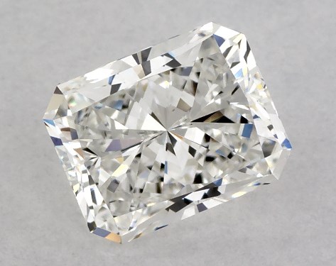 This 1 carat radiant diamond F color VVS2 clarity has Very Good proportions and a diamond grading report from GIA